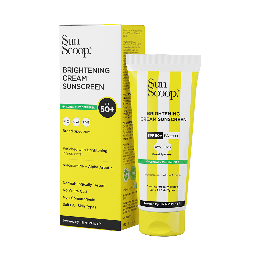 SunScoop Daily SPF 50 Sunscreen Cream | UV Filter Zinc Oxide | Hyaluronic Acid + Niacinamide | PA+++, Broad Spectrum, No White Cast, Non-Comedogenic | For Normal, Oily, Dry, Sensitive Skin | 45gm