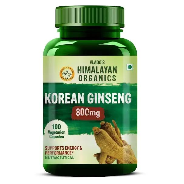 Vlado's Himalayan Organics Korean Red Ginseng 1000mg/Serve 100 Veg Capsules