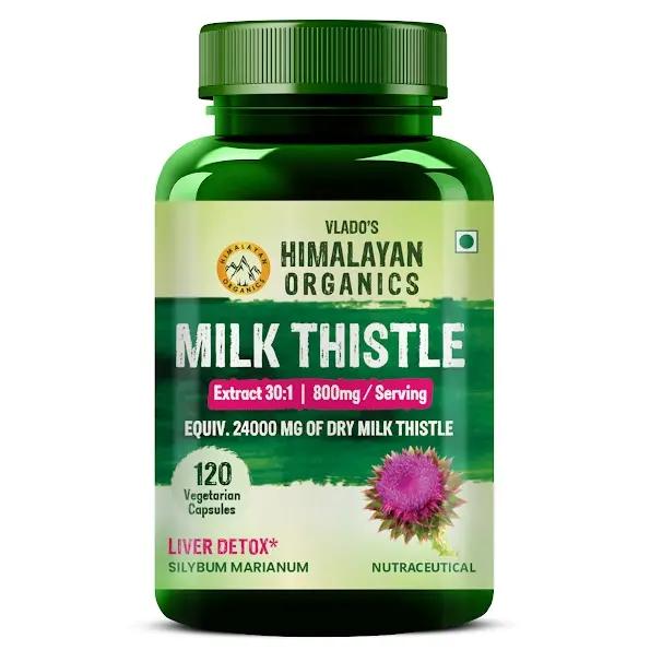 Vlado's Himalayan Organics Milk Thistle Extract Silymarin 800mg/Serve-120 Veg Capsules