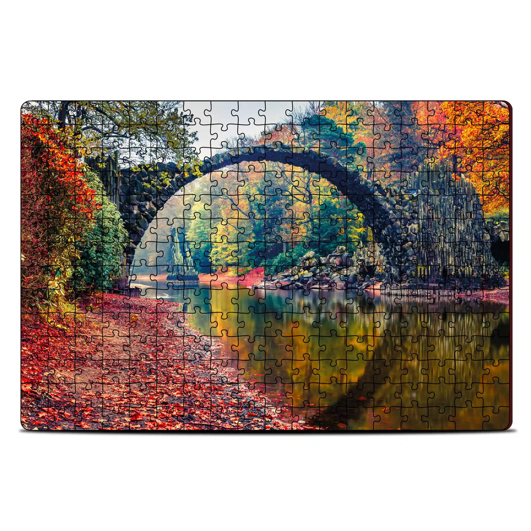 Mini Leaves Kromlau Park, Saxony Germany 252 Pieces Wooden Puzzle for Kids & Adults