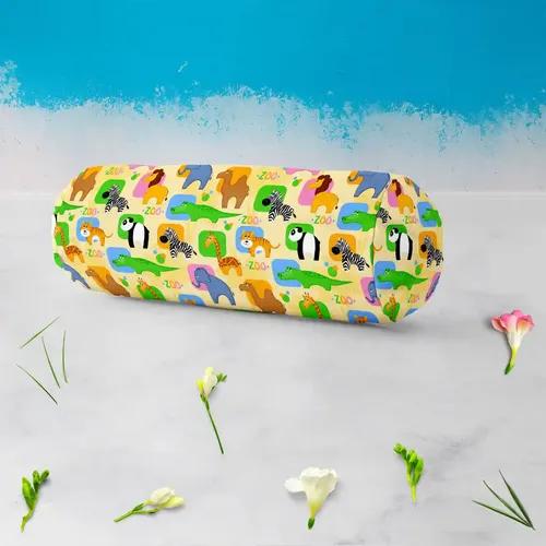 ArtzFolio African Animals D1 | Bolster Cover Booster Cases | Zipper Opening | Poly Cotton Fabric | 16" Width x 6" Diameter; Set of 2 pcs