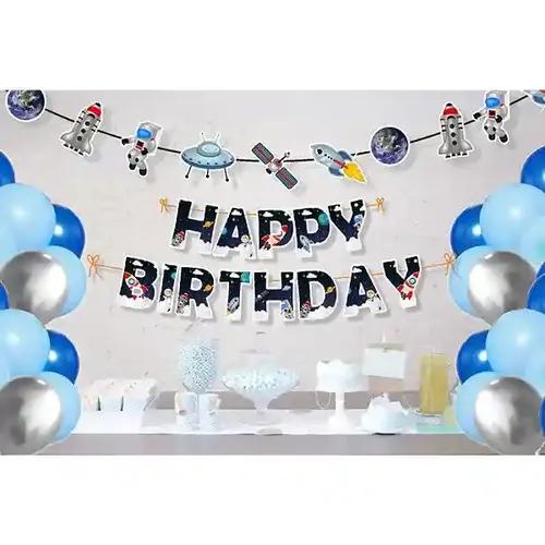 Untumble Space Birthday Letter Bunting Kit - Pack Of 42 Pcs