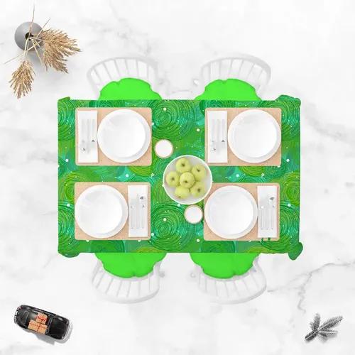 ArtzFolio Green Bubble | Table Cloth Cover for Dining & Center Table