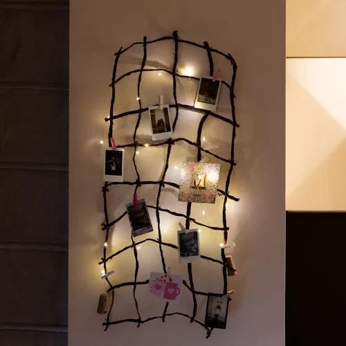 Customized Photo Mat Hanging with Clips and Led String Light