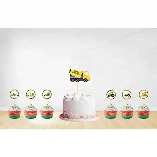 Untumble Construction Theme Cupcake Topper