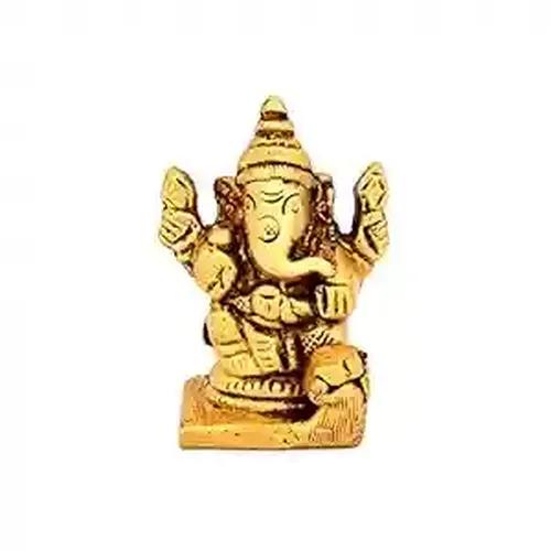 ALODIE- Brass Ganesh Bhagwan Idol, Ganpati Idol, Bappa Murti Small for Home Entrance Decor Diwali Gift Ganesha