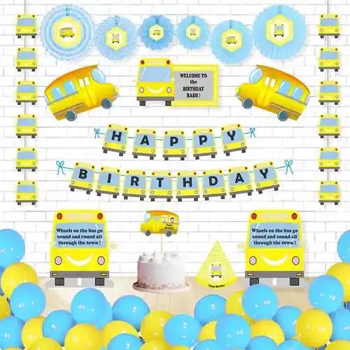 Untumble Wheels On The Bus Theme Paper Fan Party Kit