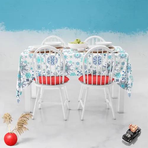 ArtzFolio Christmas Snowflakes D1 | Table Cloth Cover for Dining & Center Table