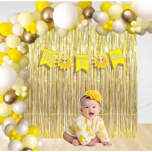 Untumble Sunshine Yellow Half Birthday Foil Kit - Pack Of 54 Pcs