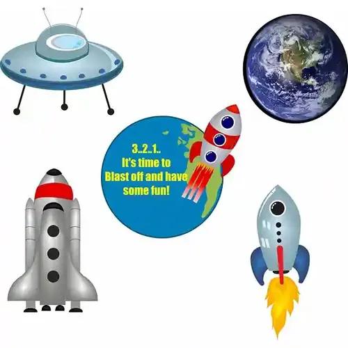 Untumble Space Birthday Theme Posters Pack