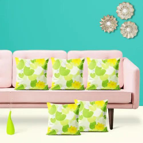 ArtzFolio Green Leaves D1 | Decorative Cushion Cover for Bedroom & Living Room