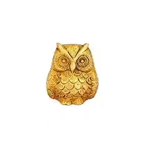 ALODIE- Owl Bird Brass Decorative Showpiece , Brass Owl for Pooja in Home Temple , Brass Owl Statue for The Presence of Goddess Laxmi for monetary Gains, Wealth, Luxury and Guarding