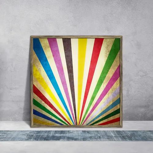 ArtzFolio Multi Color Grunge Sunbeams | Premium Canvas Painting for Bedroom & Living Room