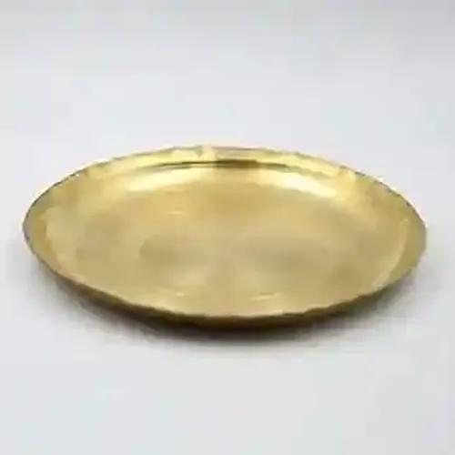 ALODIE- Brass Designer Gasrabi Puja Plate | Pital Thali Set | Brass Pooja Plate | Pital Ki Thali | Pital Plates for Pooja, Home and Kitchen