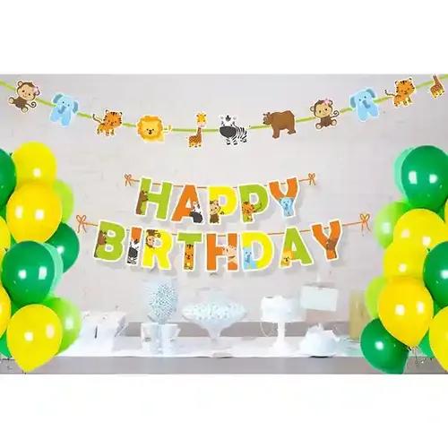 Untumble Jungle Birthday Letter Bunting Kit - Pack Of 42 Pcs