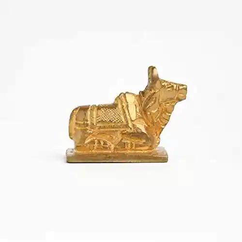 ALODIE Brass Bull Statue - Nandi Idol for Pooja - Nandi Murti for Puja Items for Home