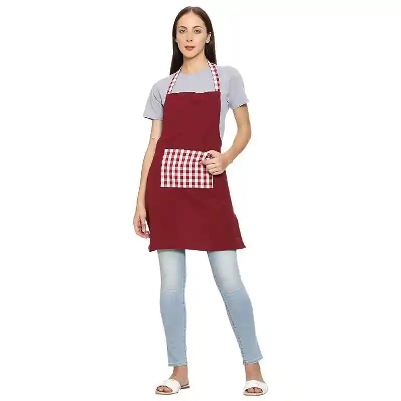 YOUTH ROBE - Premium Brand Cotton Apron with Front Center Pocket And Adjustable Closer (Pack Of 1) Design 10