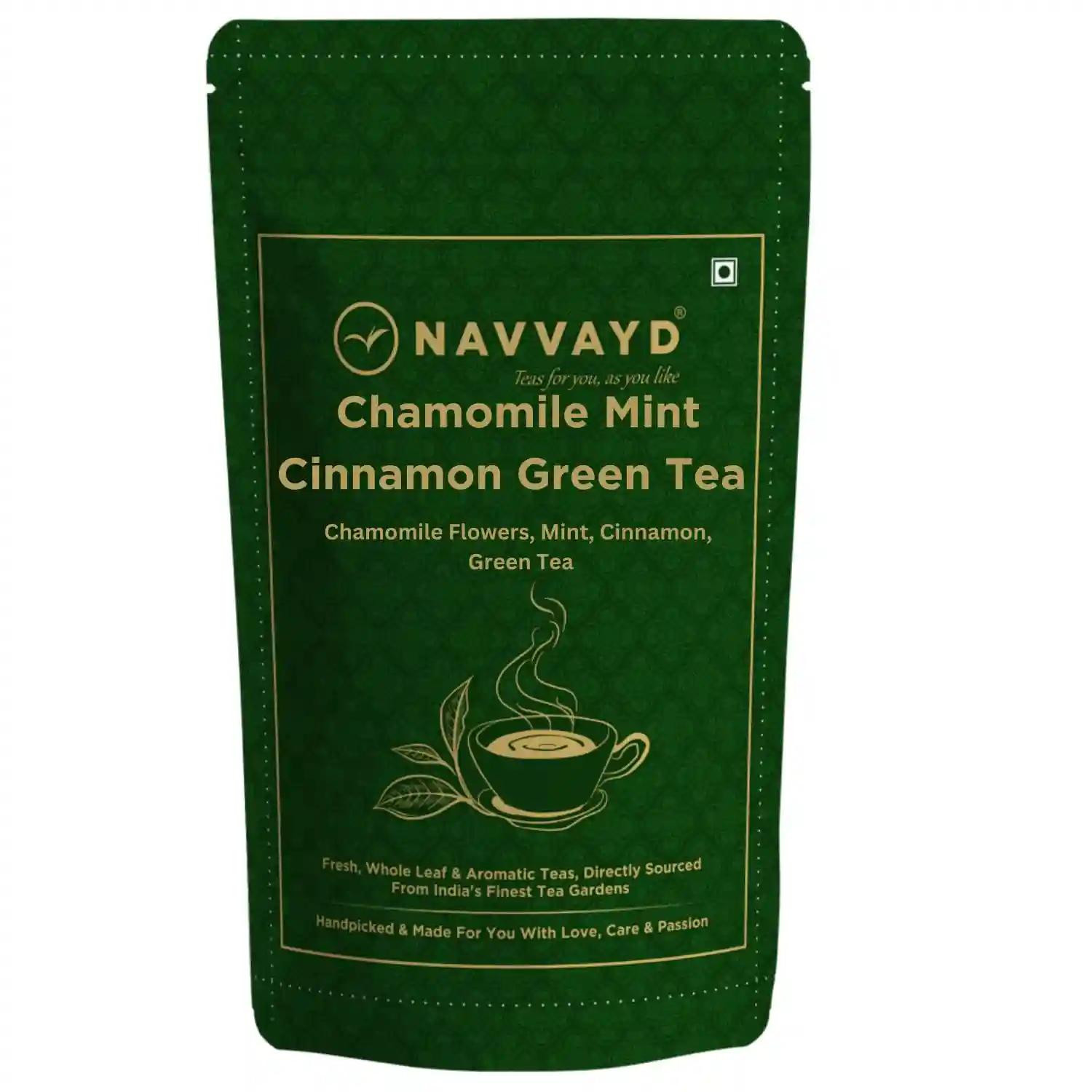 Navvayd Chamomile Mint Cinnamon Green Tea (100 Gm, 50 Cups)