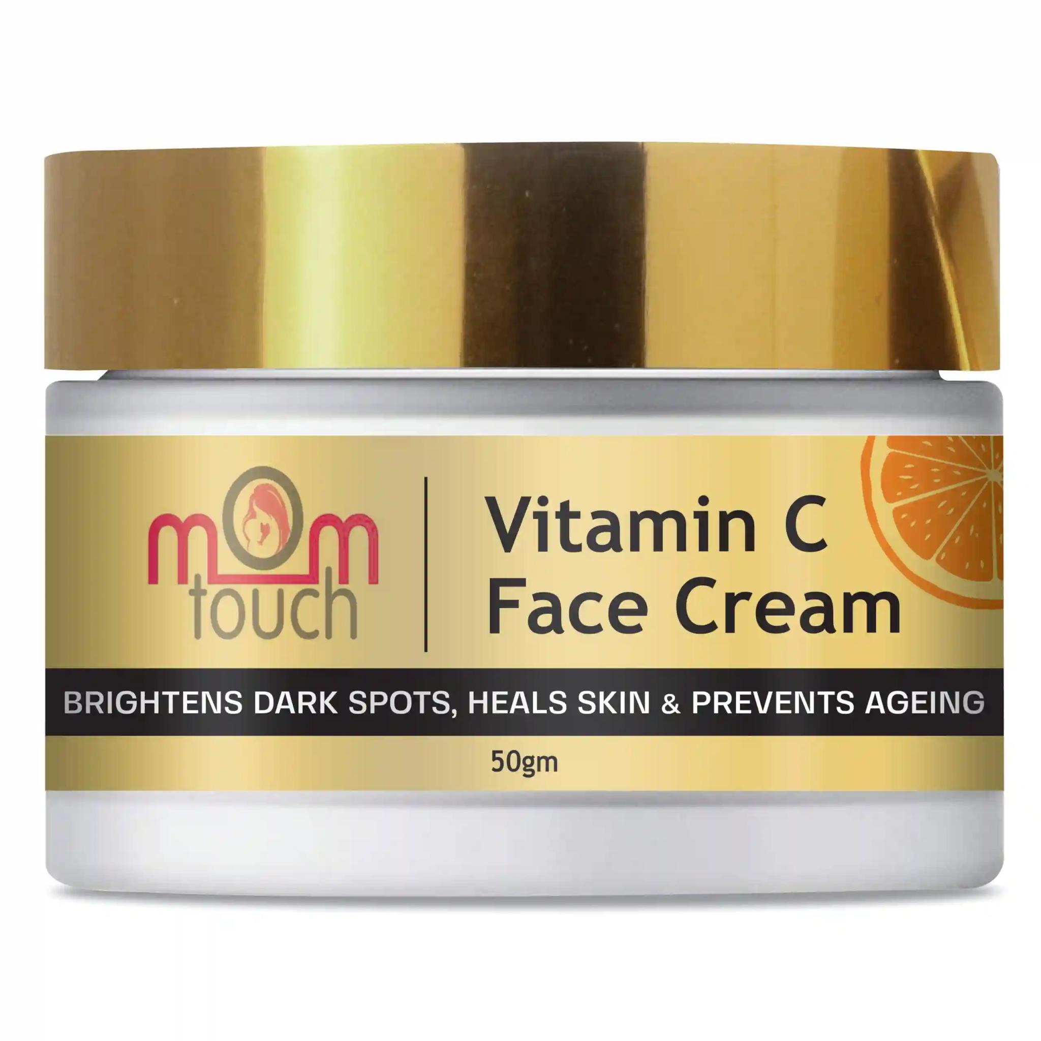 MOM TOUCH Vitamin C Daily Glow Face Cream With Glowing Radiant and Bright Skin Sun Protection 50g