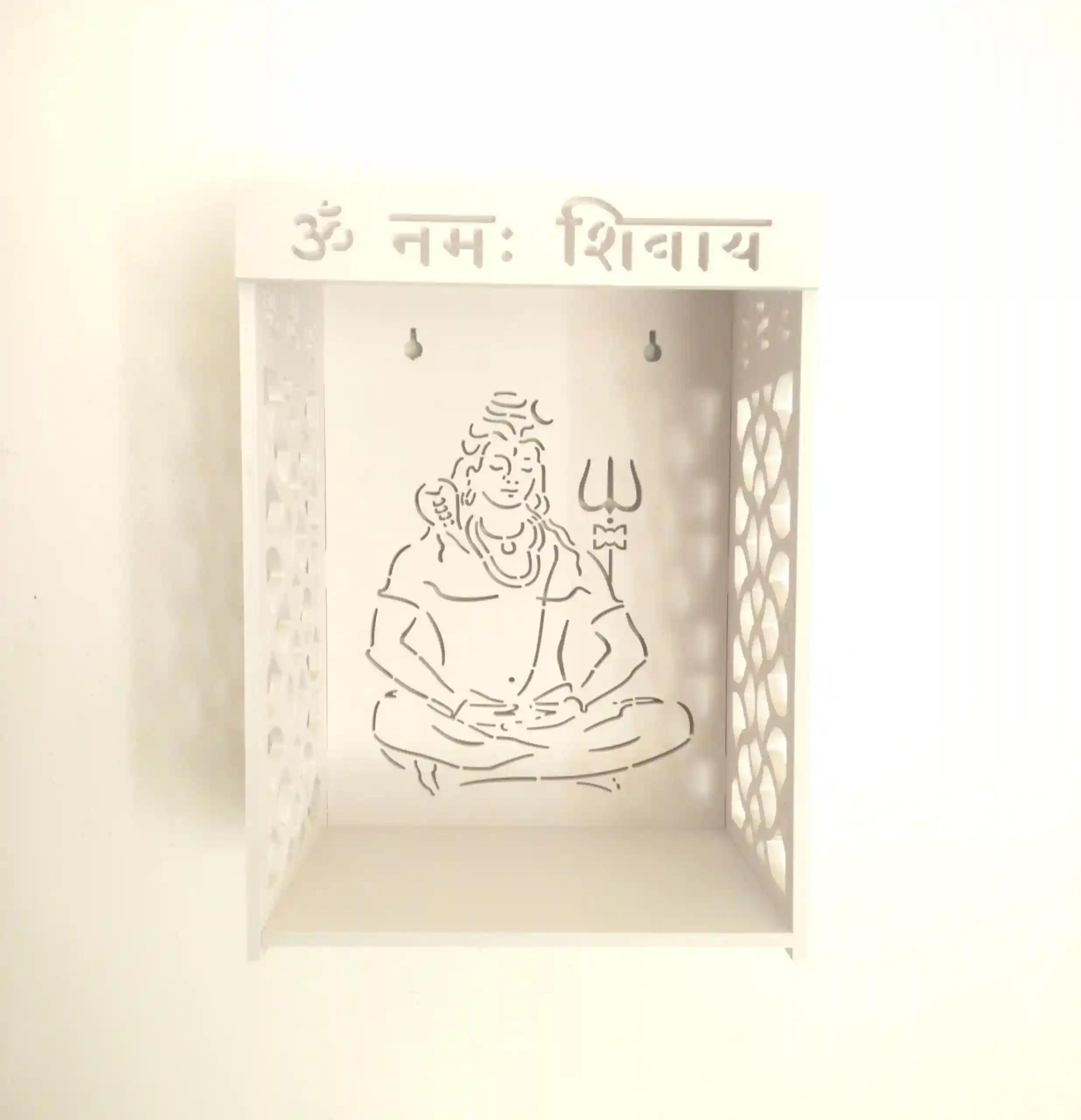 Rave Creations DIY Mandir for Home Temple for Home or Office Pooja Mandir for Home Beautiful PVC Temple for Home Pooja Stand White Pack of 1