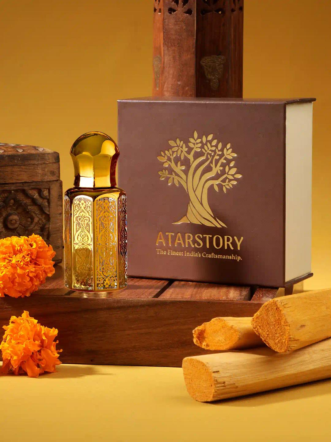 ATARSTORY Kesar Chandan Best Attar Alcohol Free Roll On For Daily Use | Long Lasting Fragrance | Attar For Men And Women - 12Ml