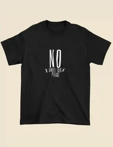 No small talk please - Unisex regular fit Black T-shirt - S