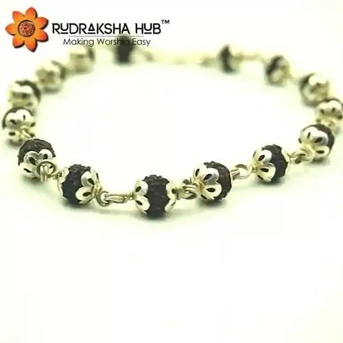 Black Rudraksha Pure Silver Bracelet