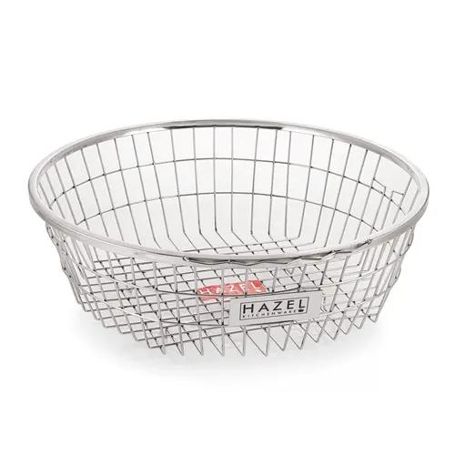 HAZEL Stainless Steel Kitchen Racks I Large Size Utensils Rack for Kitchen I Round Dish Drainer Basket for Kitchen, Silver I Daily Use Kitchen Storage Rack