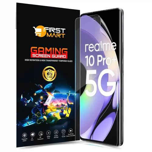 FIRST MART Screen Protector for Realme 10 Pro Plus 5G - Nano Fiber Unbreakable Membrane Case Friendly Full Edge to Edge Screen Coverage & Installation Kit (Gaming Clear)