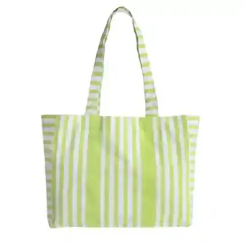 Ecoright Large Canvas Tote Bags for Women, Beach Bags, Travel Bag for Women with Outer Pockets & Inner Zipper Pocket - Key Lime Splash