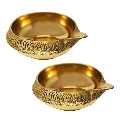 ALODIE - Brass Diya for Puja | Kuber Diya for Diwali Pooja Deepak Decoration | Small Brass Diya for Puja Kubera Deepam Brass Gift | Pooja Items for Home Brass