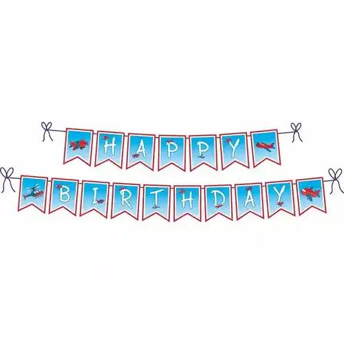 Aeroplane Theme Happy Birthday Banner