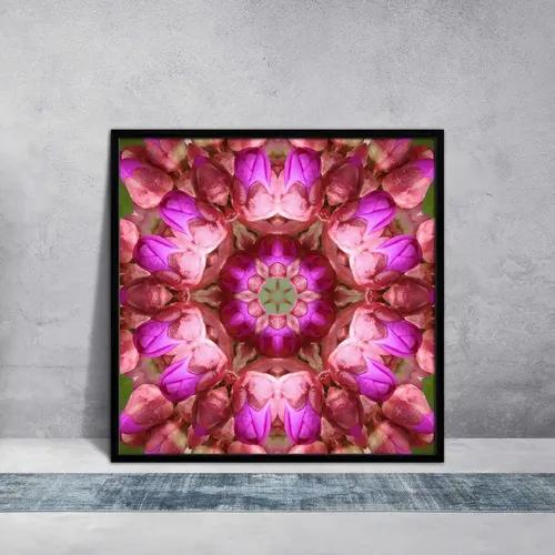 ArtzFolio Purple Floral Mandala D2 | Premium Canvas Painting for Bedroom & Living Room | Black Wood Frame | 24 x 24 inch (61 x 61 cms)