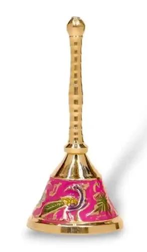 Pujahome Brass Hand Bell for Pooja Ghanti for Pooja Pooja Bells for Home Bell for House and Temple Prayers