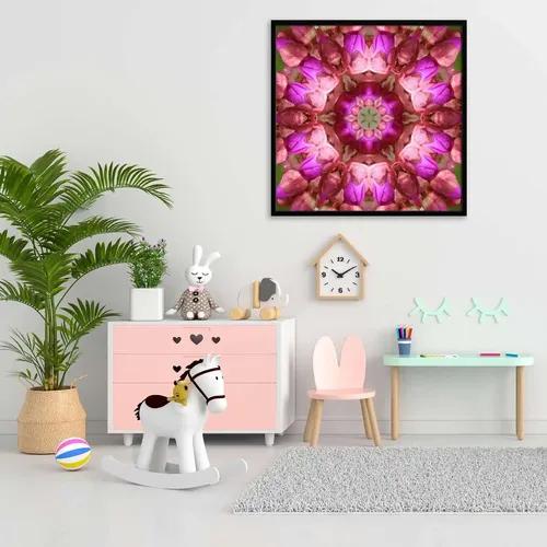 ArtzFolio Purple Floral Mandala D2 | Premium Canvas Painting for Bedroom & Living Room | Black Wood Frame | 16 x 16 inch (41 x 41 cms)