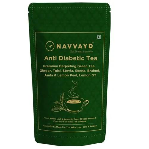 Navvayd Anti Diabetic Tea (100 Gm, 50 Cups), Herbal Tea with Brahmi, Amla, Ginger, Stevia