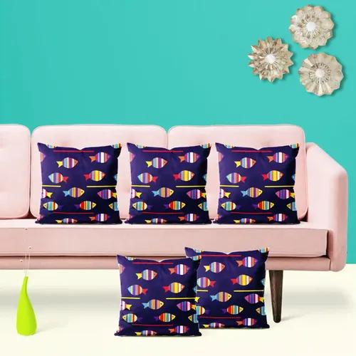 ArtzFolio Colourful Fishes | Decorative Cushion Cover for Bedroom & Living Room