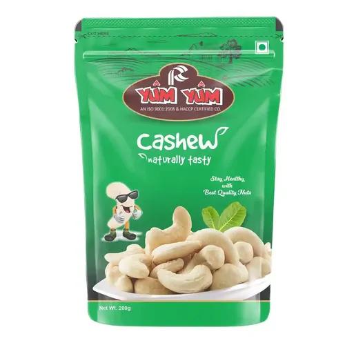 YUM YUM 100% Pure Premium Cashews Whole | Raw Kaju | Rich in Protein, Magnesium, and Phosphorus | Premium Nuts and Dry Fruits| 200g Value Pack