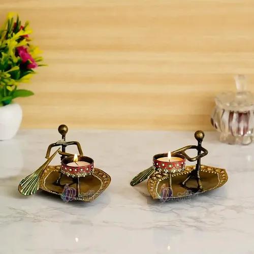 Dartistry Antique Boat Tealight Candle Holder/Home Decoration/Christmas Gift/Festival Gifts/New Year Gift/Diwali Gift - Gifts - Pack of 2