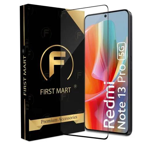 FIRST MART Premium Tempered Glass for Redmi Note 13 Pro 5G / Redmi Note 13 5G with Edge to Edge Coverage and Easy Installation Kit, Pack of 1