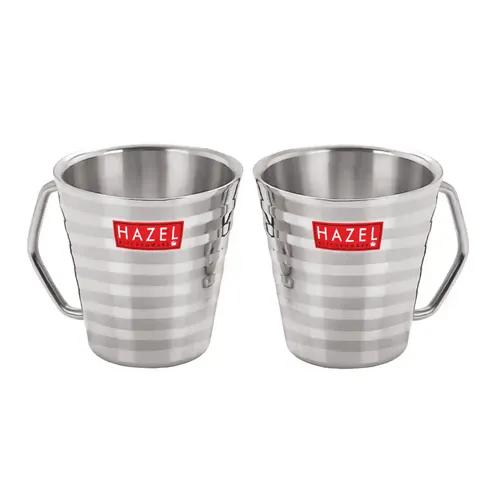 HAZEL Stainless Steel Green Tea Coffee Big Classic Mug, Set of 2, 300 ml (Each)