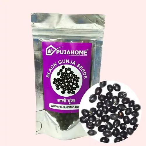 Pujahome Natural Black Gunja Ratti Black Gunja Chirmi Kala Gunja Chanoti, 500gram