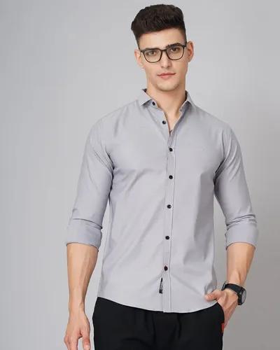 Grey Delta Solid Shirt - L (40)