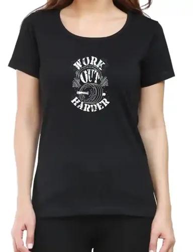 Workout harder - Women's regular fit Black t-shirt - XS