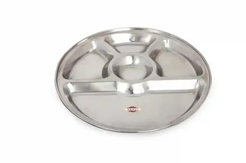 HAZEL Steel 5 Compartment Langar Thali, 1Pc