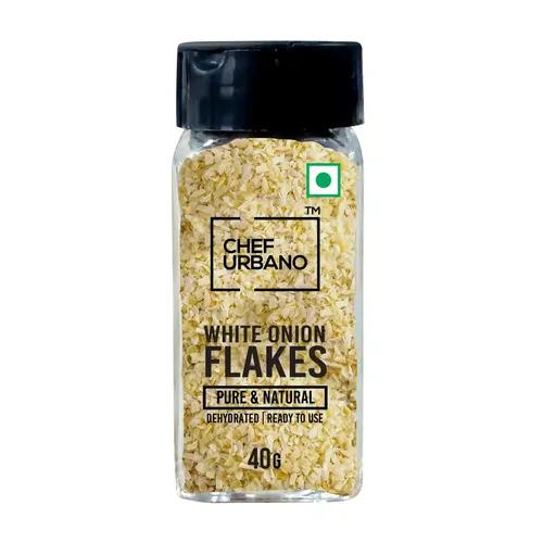 Chef Urbano White Onion Flakes Sprinkler 40g | Dehydrated White Onion Flakes| Onion Flakes| Versatile & Strong Flavour | Onion Chopped