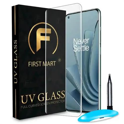 FIRST MART Tempered Glass for OnePlus 10 Pro 5G / OnePlus 11 5G / OnePlus 11R 5G with Edge to Edge Full Screen Coverage and Easy UV Glue Installation Kit, Pack of 1