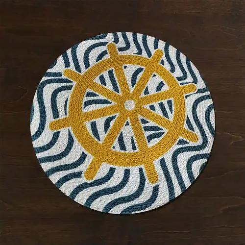 THE HOME TALK Cotton Placemats- Set of 2 | Side Table Mats | 15 Inches Round | Washable | Best for Bed-Side Table, Center Table, Dining Table, Shelves | Home Decorators | Multi Color