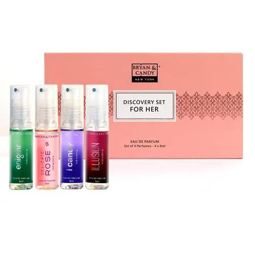 Bryan & Candy Women's Discovery Set - Perfume (EDP) |Long Lasting and Soothing Fragrances | Set Of 4 X 8 ml, Curated For the Woman of Today