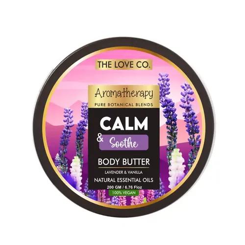 THE LOVE CO Aromatherapy Calm & Soothe Body Butter with Lavender & Vanilla - 200gm